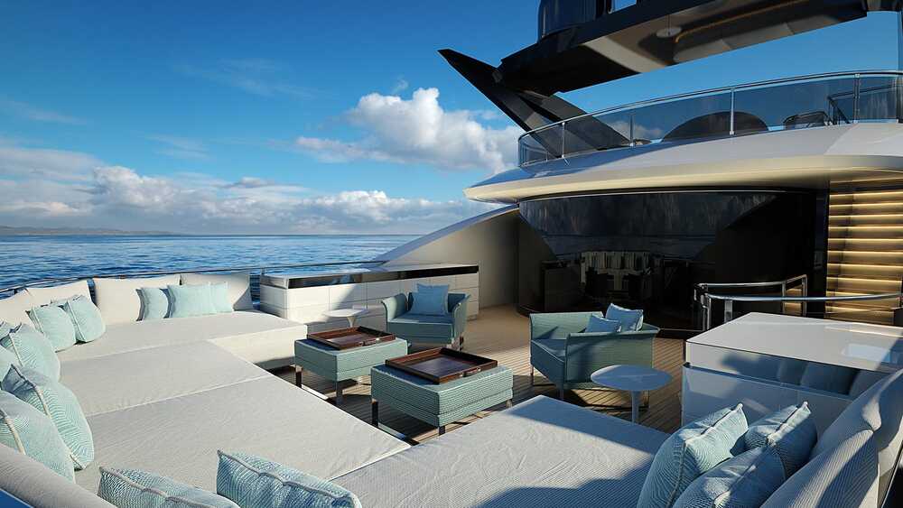 Lounge area on aft upper deck