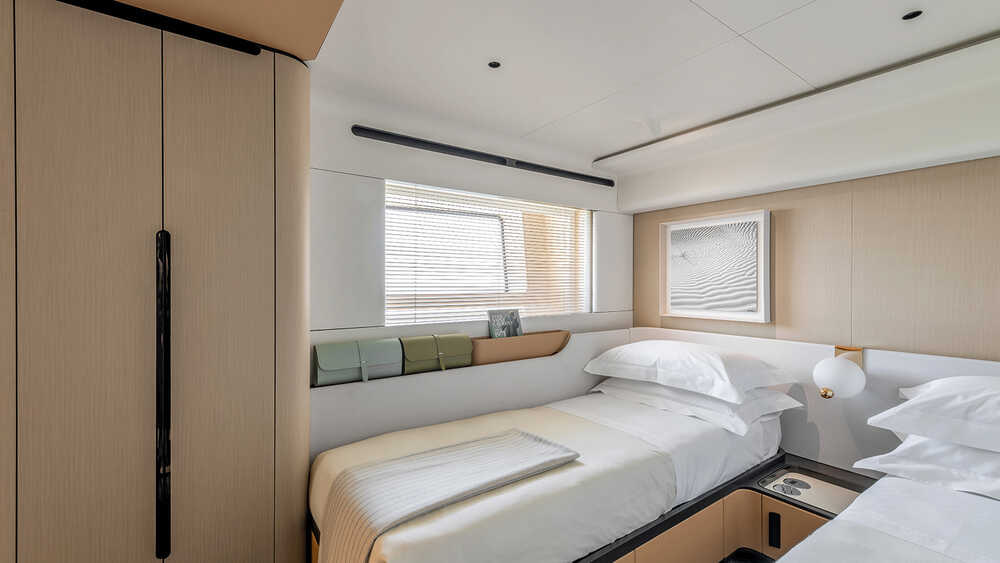Guest cabin on port side on lower deck