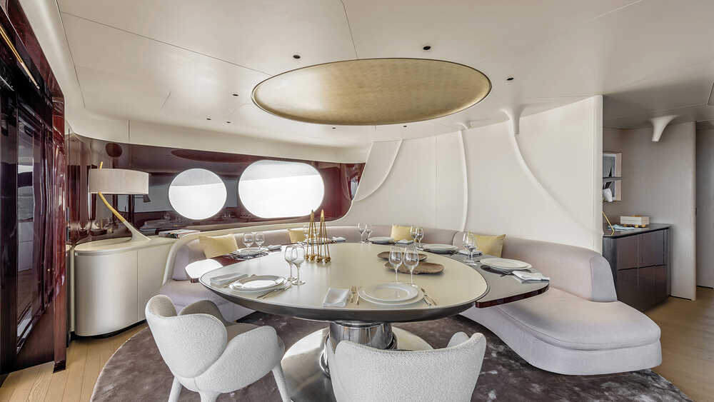Dinette in upper deck salon