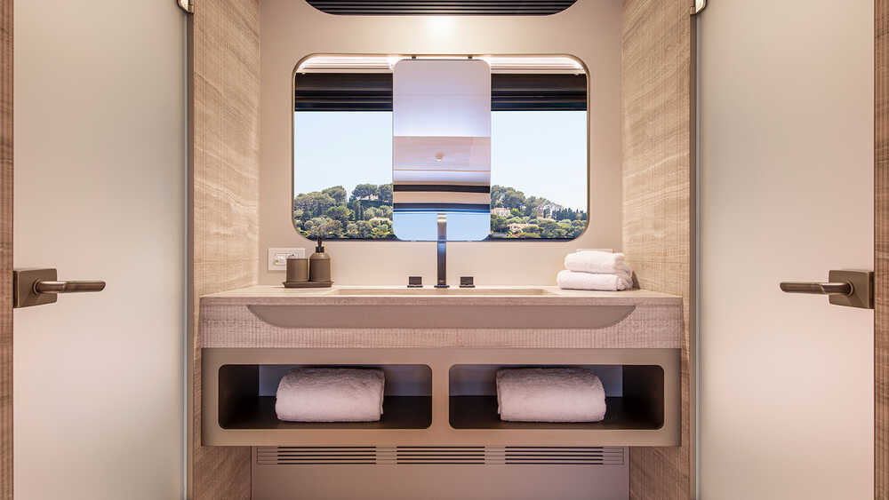 Owner's bathroom on lower deck