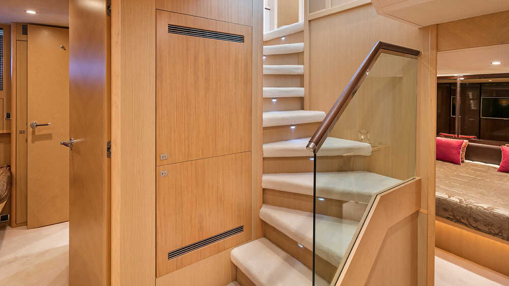 The stairs to the lower deck