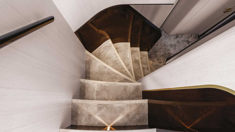 Stairs to lower deck
