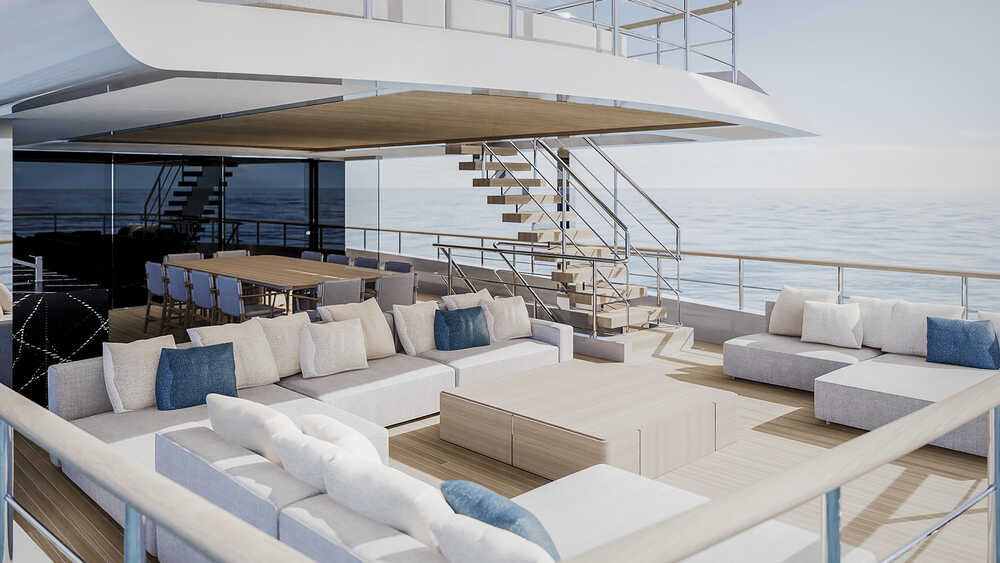 Lounge area on aft upper deck