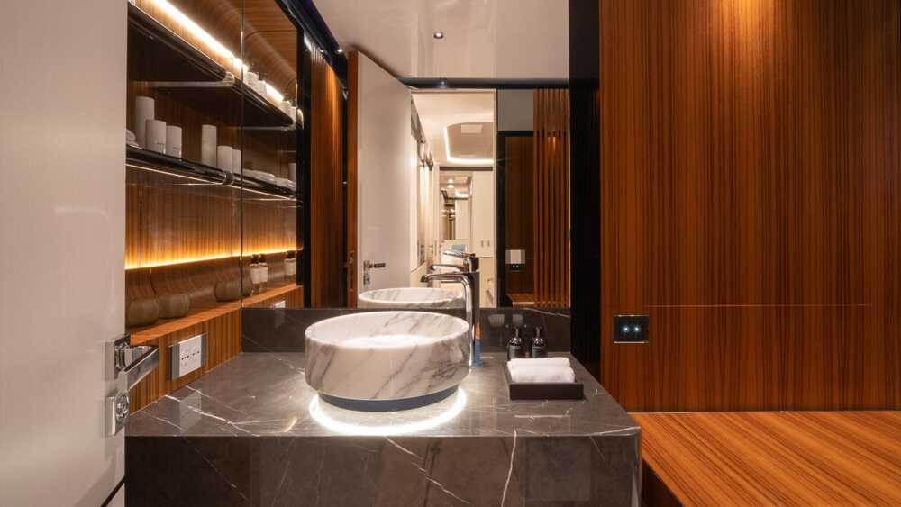 Bathroom at guest cabin 1