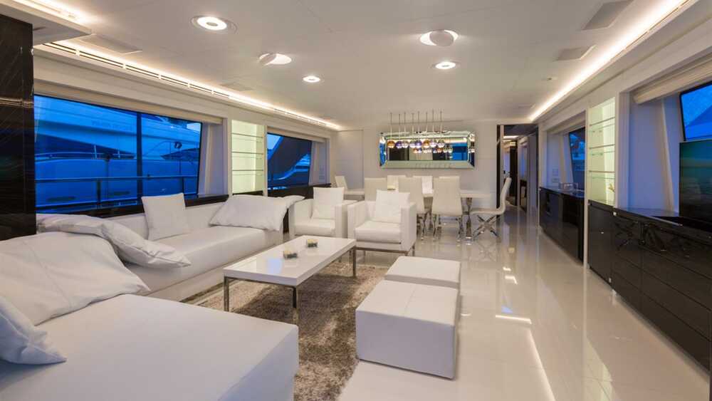 Salon and kitchen