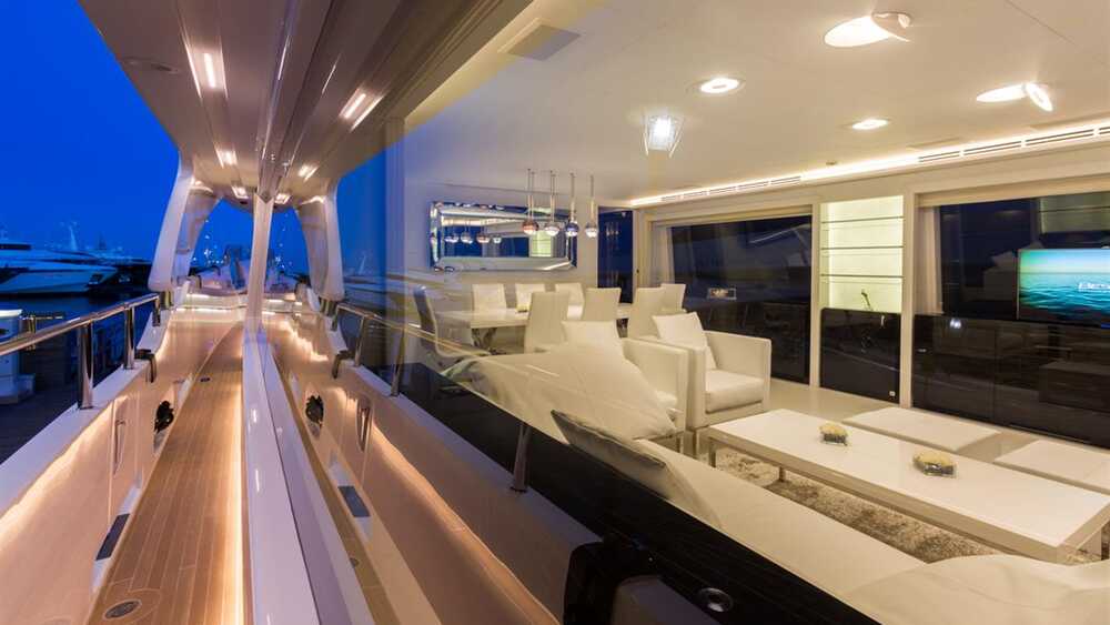 Salon and kitchen