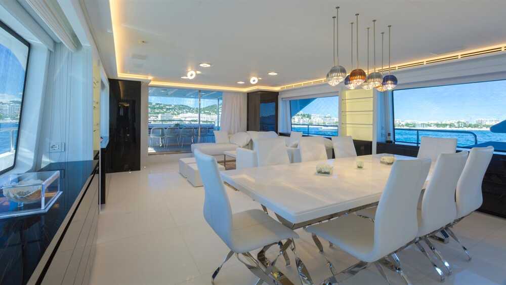 Salon and kitchen