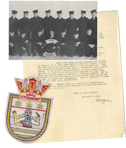 Documents and commanding officers of HMCS Stormont