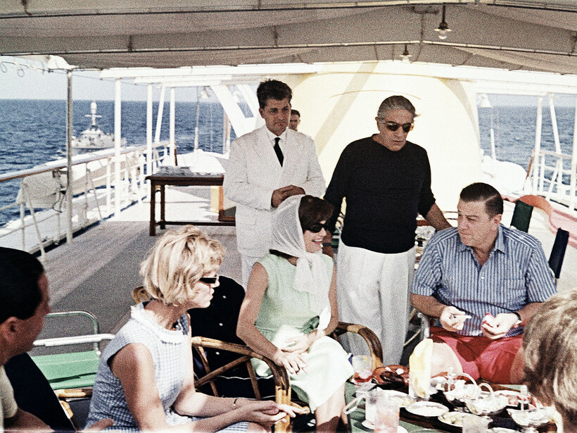 Aristotle and Jackie host lunch aboard Christina