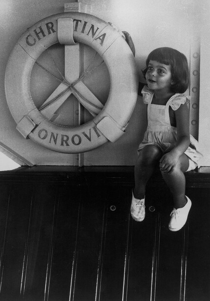 Christina Onassis, 3, aboard yacht "Christina", photo by Kessel