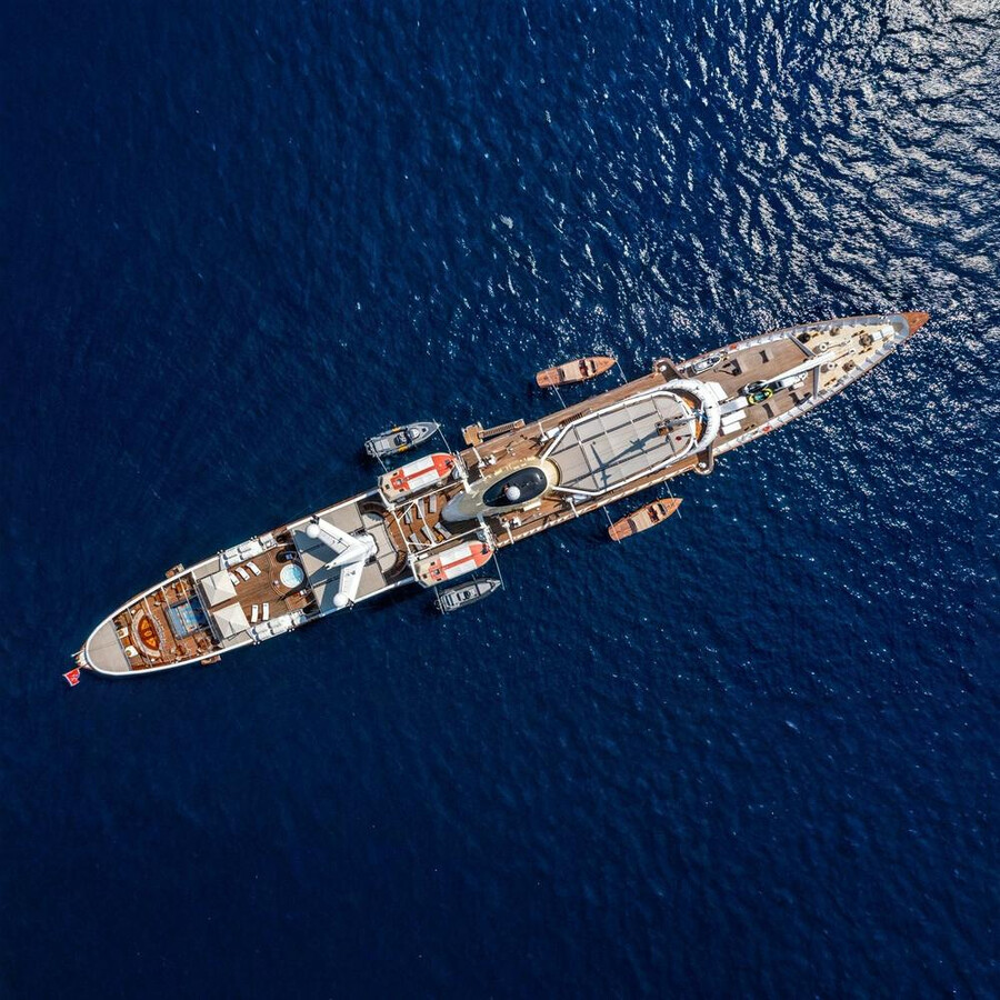 Christina O yacht aerial drone photo